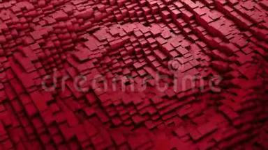 许多红色方块的数码背景